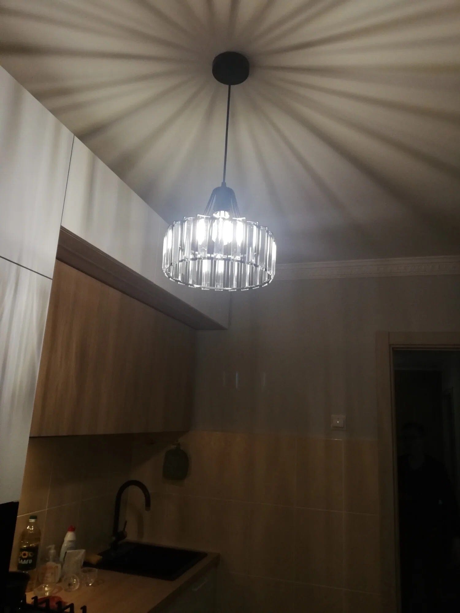 Lyra Prismatic Crystal Ceiling Pendant Light