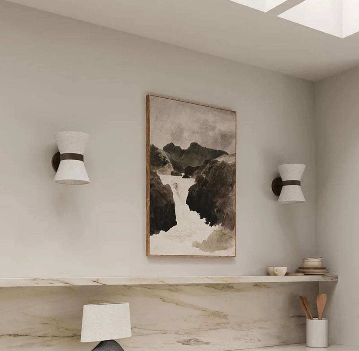 AureaLume Fabric Shade Wall Lamp — Copper Aluminum Finish, Flicker-Free LED