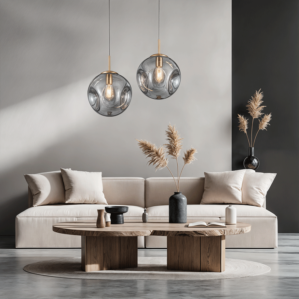 Novae-pendellampe i glas — elegant minimalistisk profil, flerfarvet finish