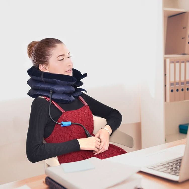 Inflatable Travel Neck Support Pillow — Adjustable Air Support, Compact Fold-Flat Profile