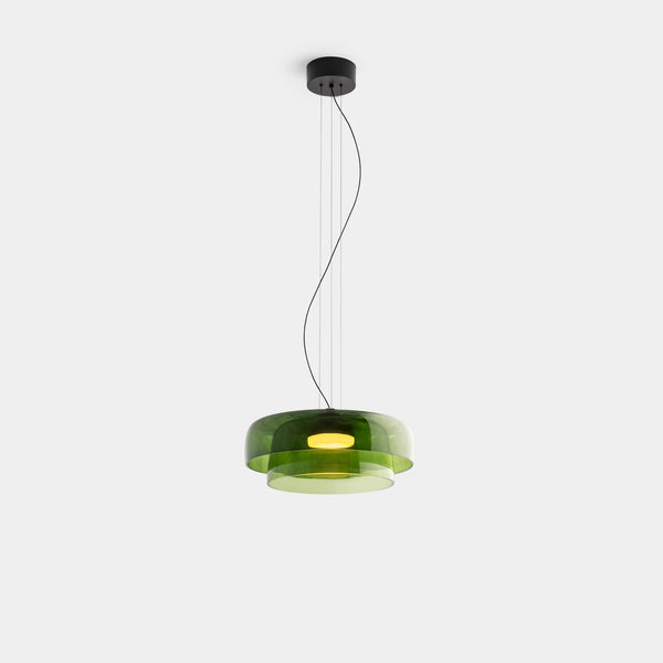 AuroraHaze Nordic Glass Pendant Lamp — Combined Glass And Metal Shade Design