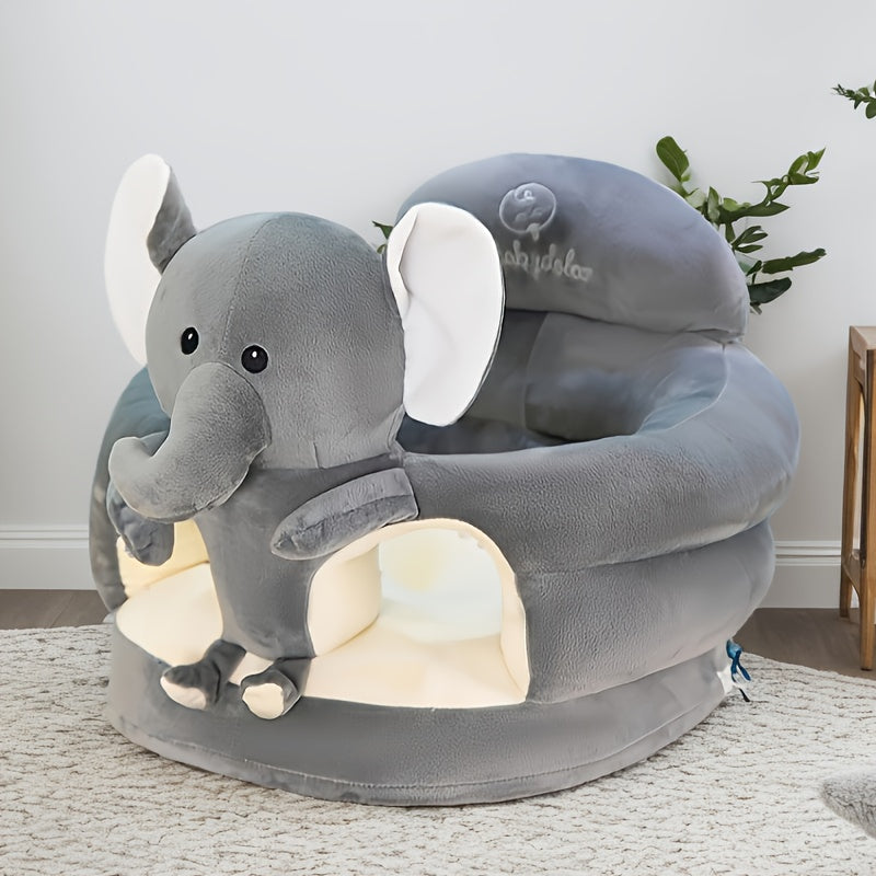 Plüsch-Babysitz zur Sitzunterstützung, 0–12 Monate, Grün, Grau