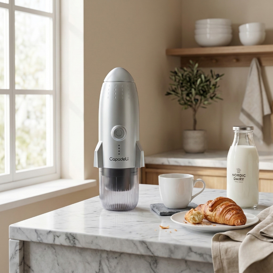 Cafetera espresso compacta con autocalentamiento — Compatible con café molido y cápsulas