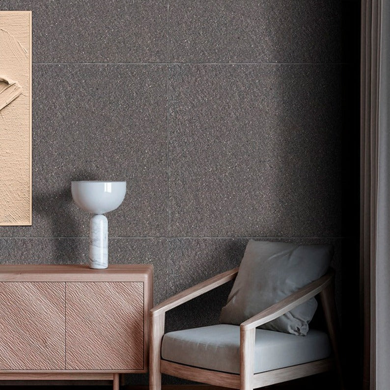 AureaStone Marble Lamp — Premium Fabric Shade, Natural Stone Base