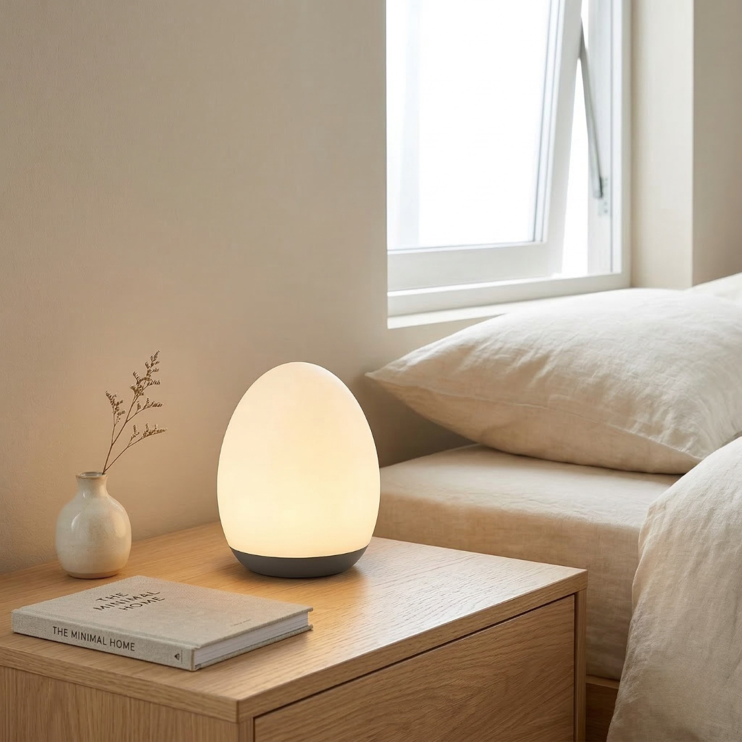 Compact Egg-Shaped Rechargeable LED Night Light — Soft Glow Bedside Lamp