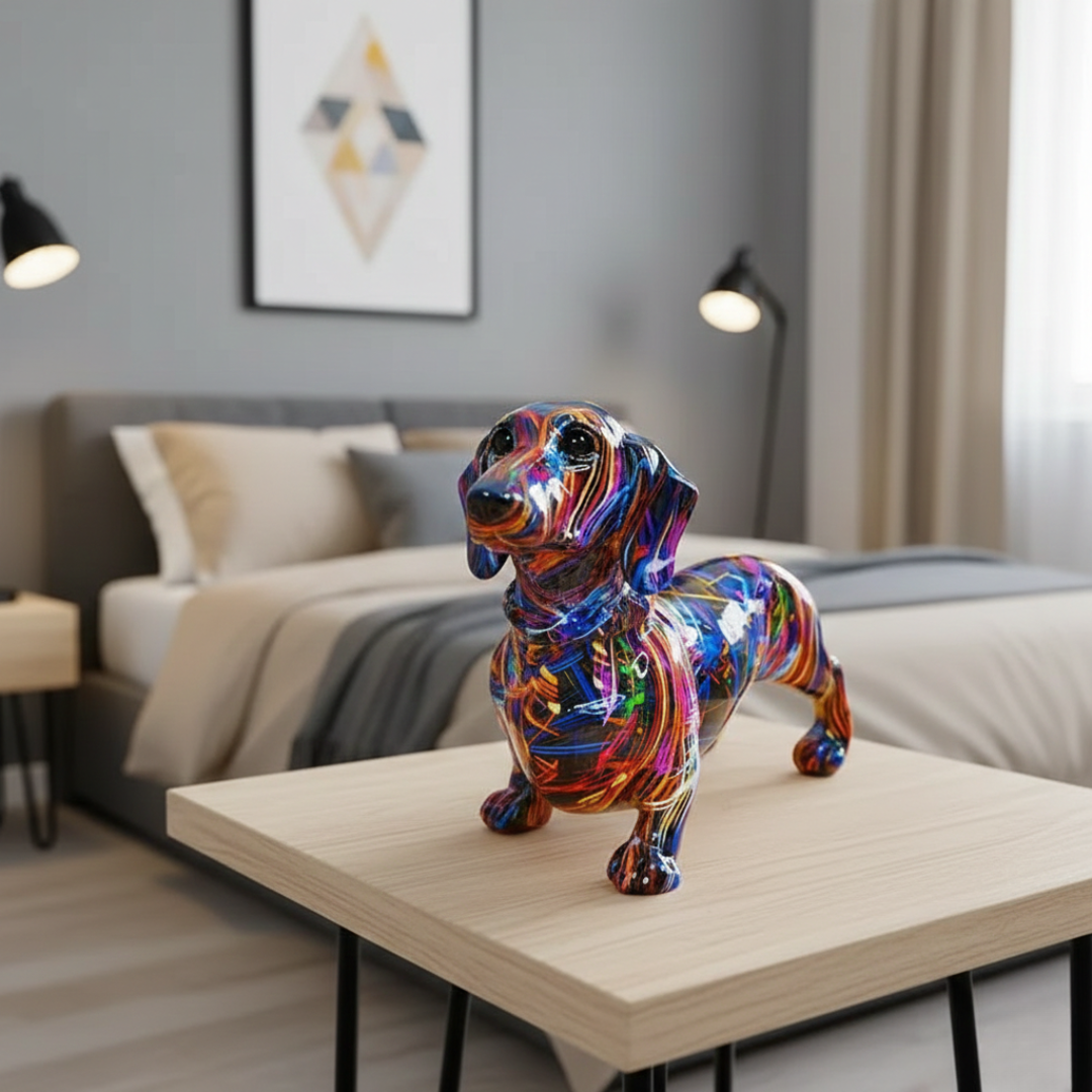 Φαντασμαγορικό ειδώλιο dachshund — ζωντανές λεπτομέρειες, ζωηρή χρωματική παλέτα