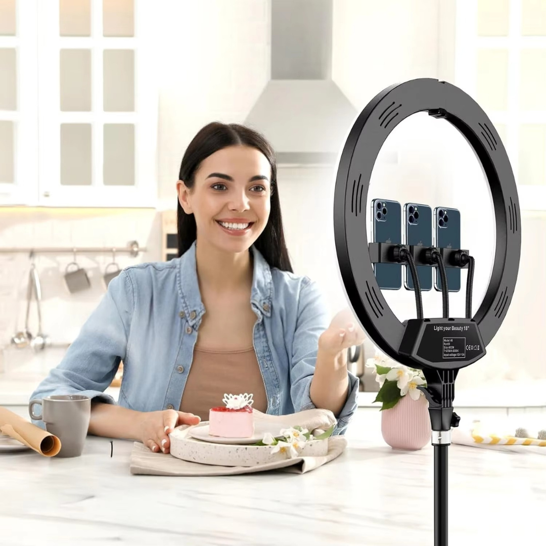 Κυκλικό φωτιστικό LED ProLite 18 ιντσών — Ρυθμιζόμενος τρίποδας, 3000K έως 5800K