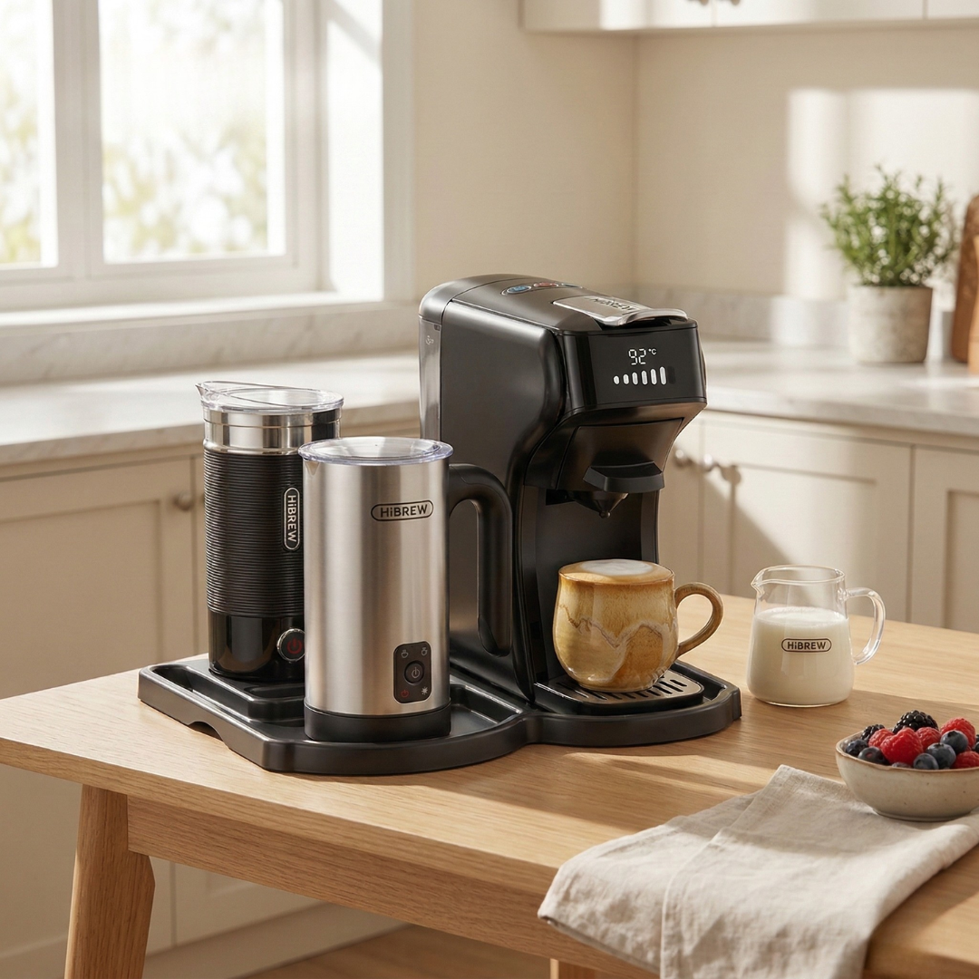 HiBREW 6-in-1-Kapselkaffeemaschine für heiße und kalte Getränke, kompatibel mit Nespresso