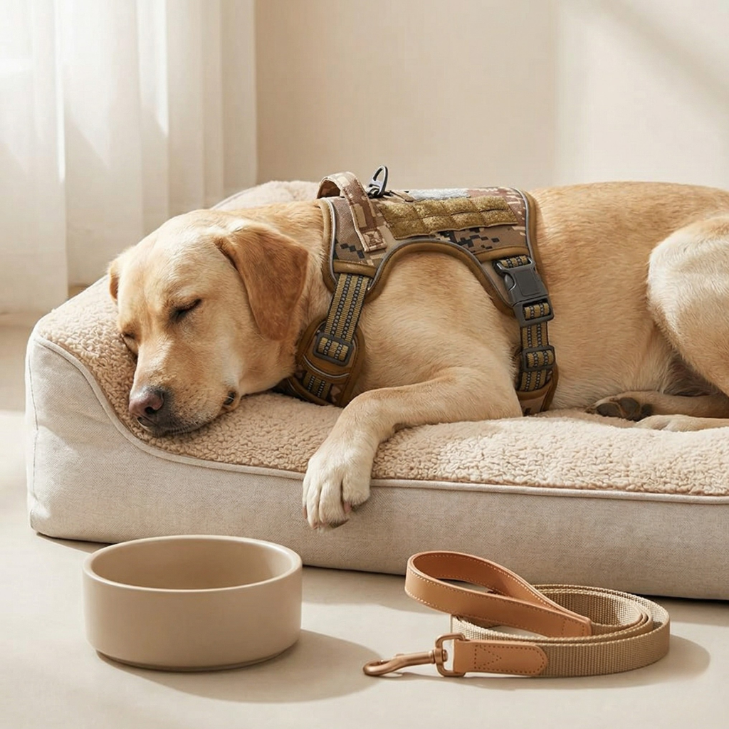 Arnés para perro anti-tirones — correas reflectantes, ajuste cómodo y control seguro