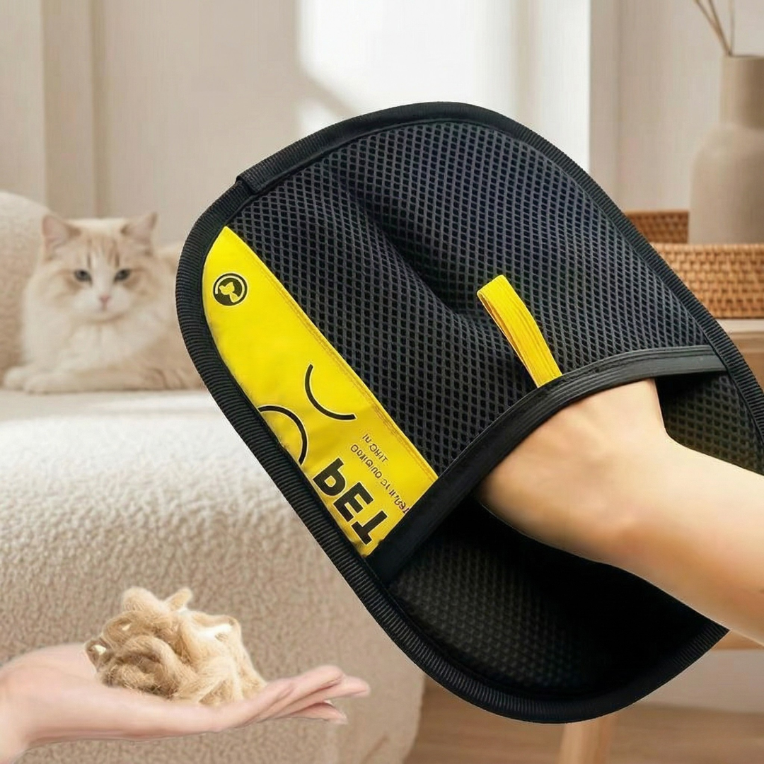 Guante electrostático para eliminar el pelo de mascotas — Lavable, reutilizable y de una sola pasada