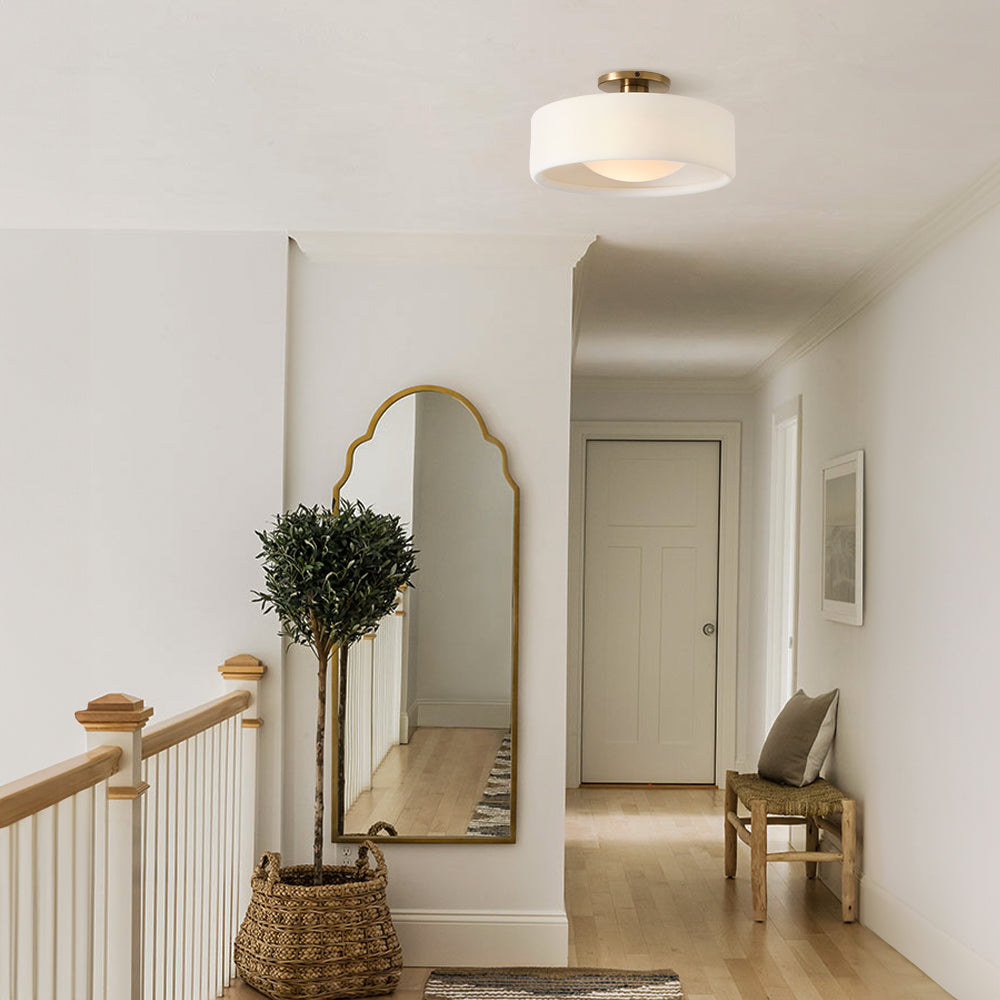 Lampă ceramică scandinavă — abajur semisferic din porțelan
