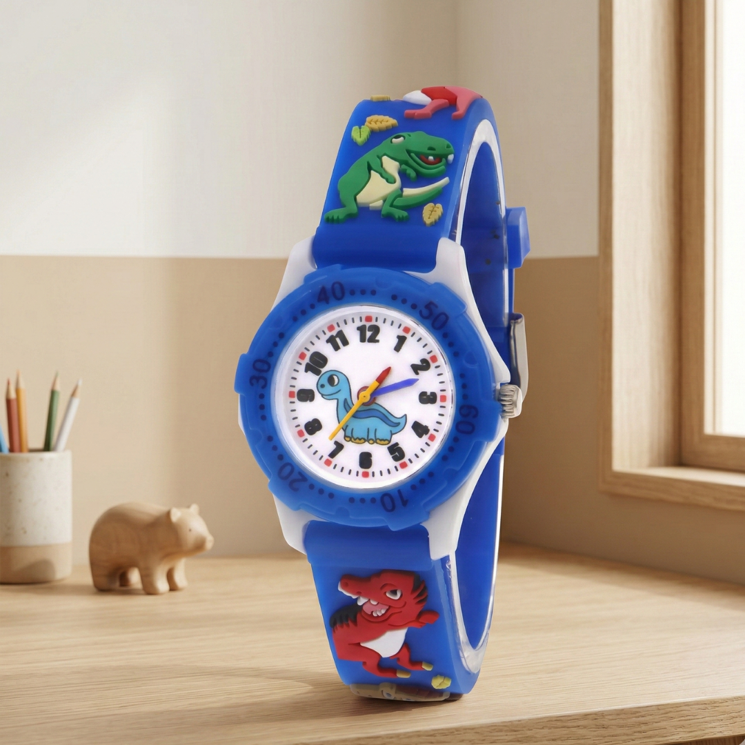 Reloj de pulsera de cuarzo con diseño de dinosaurio