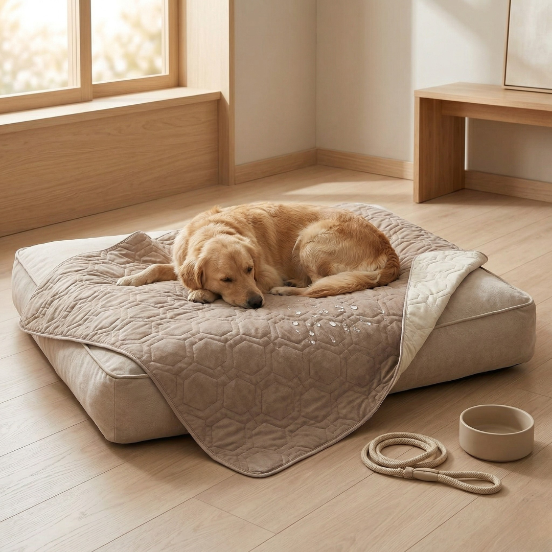 防水プラッシュ素材の犬用カバー - ベッド＆カーシートプロテクター