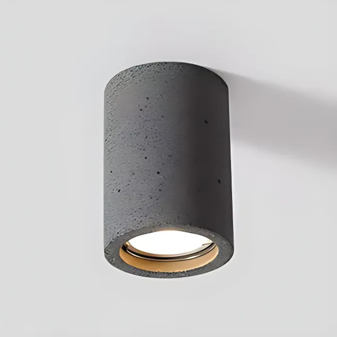 NovaStone Ceiling Lamp Collection — Authentic Stone Detail, Brushed Metal Finish