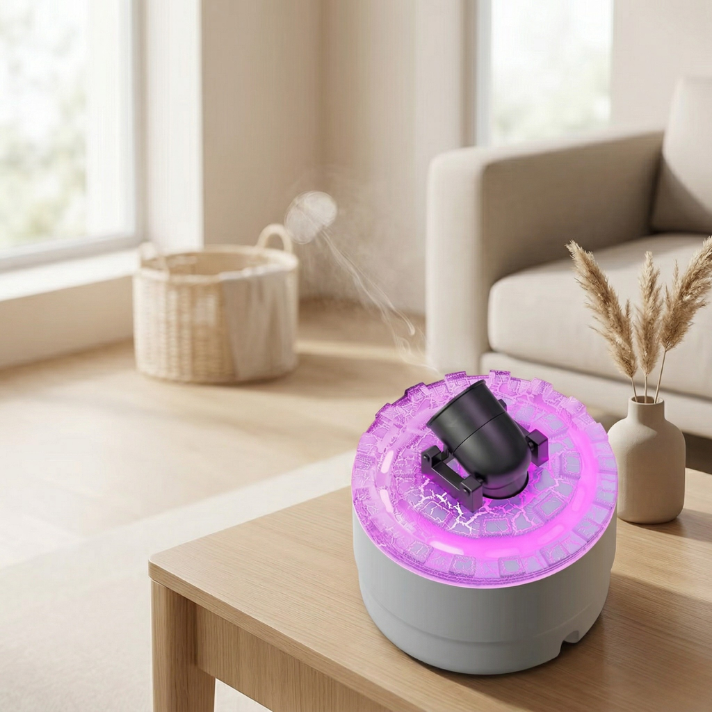Difusor de aromas ultrasónico compacto con depósito de 200mL y control con temporizador