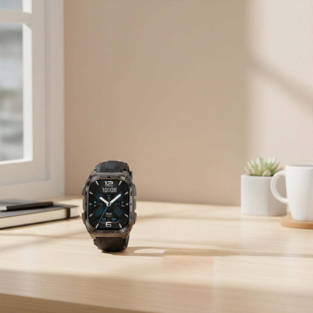 Wytrzymały wojskowy smartwatch GPS — wyświetlacz AMOLED 1,96 cala, wodoodporność 10 ATM