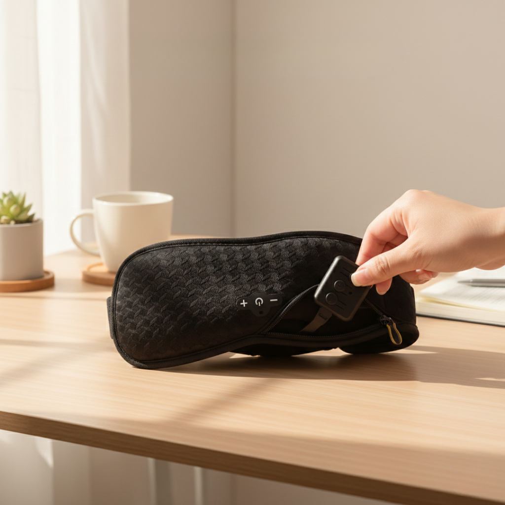 Máscara de Olhos Bluetooth com Áudio 3D — Reprodução sem Fios, Conjunto de Acessórios de Viagem