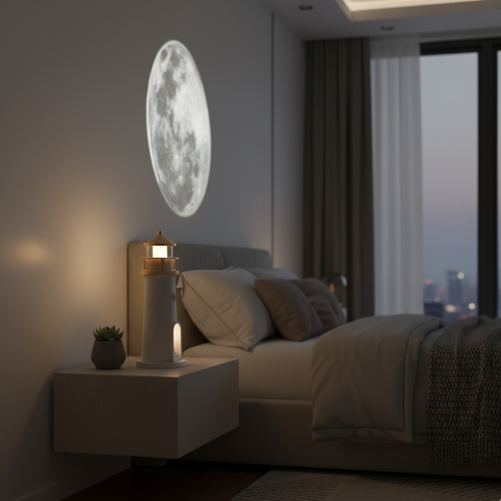 Compact Lighthouse Projector Lamp Built-In Speaker
