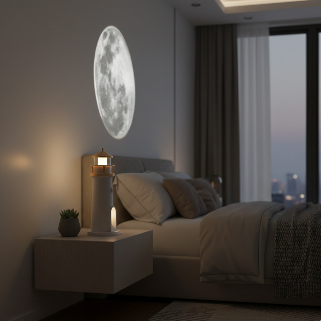 Compact Lighthouse Projector Lamp Built-In Speaker