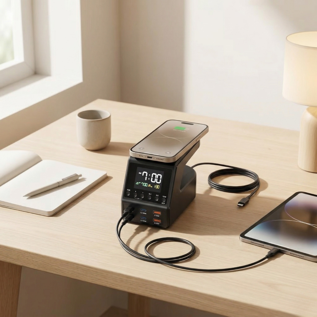 GaN-oplaadhub van 240 W - vier USB-C- en twee USB-A-uitgangen