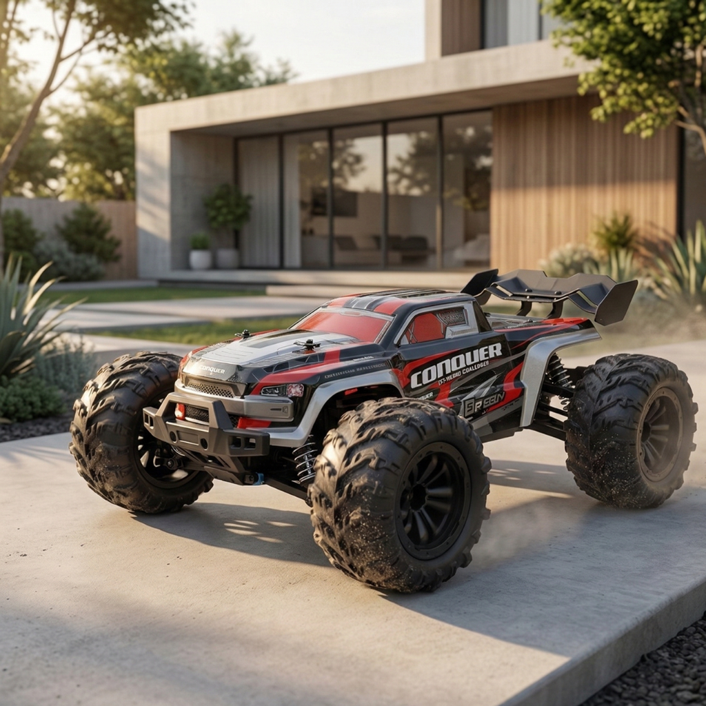 Skala 1:16 4WD-RC-lastbil — kraftfuld motor, tophastighed på op til 70 Kmh