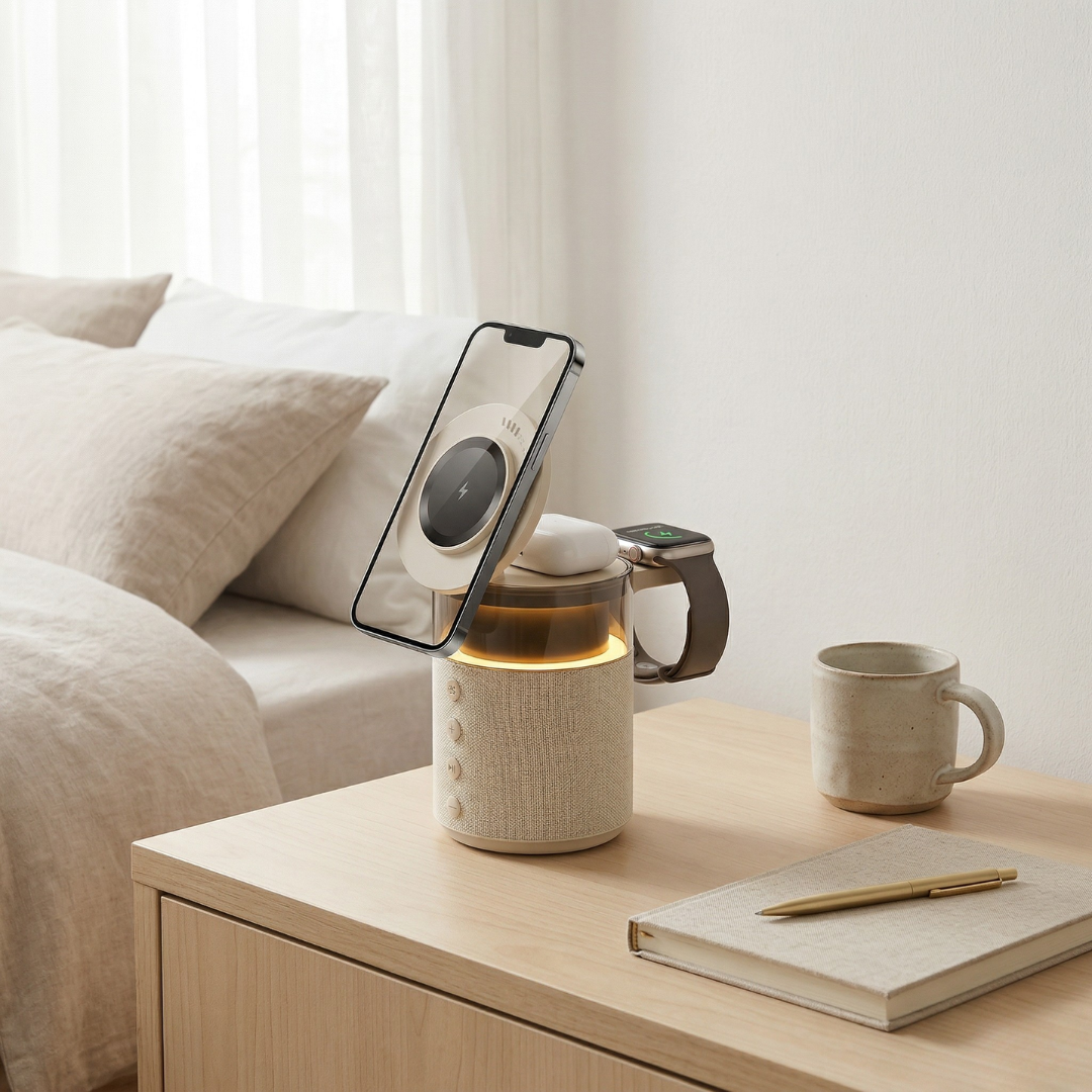 Magnetische 5-in-1-Ladestation — Schnelles gleichzeitiges kabelloses Laden für iPhone, iWatch und AirPods