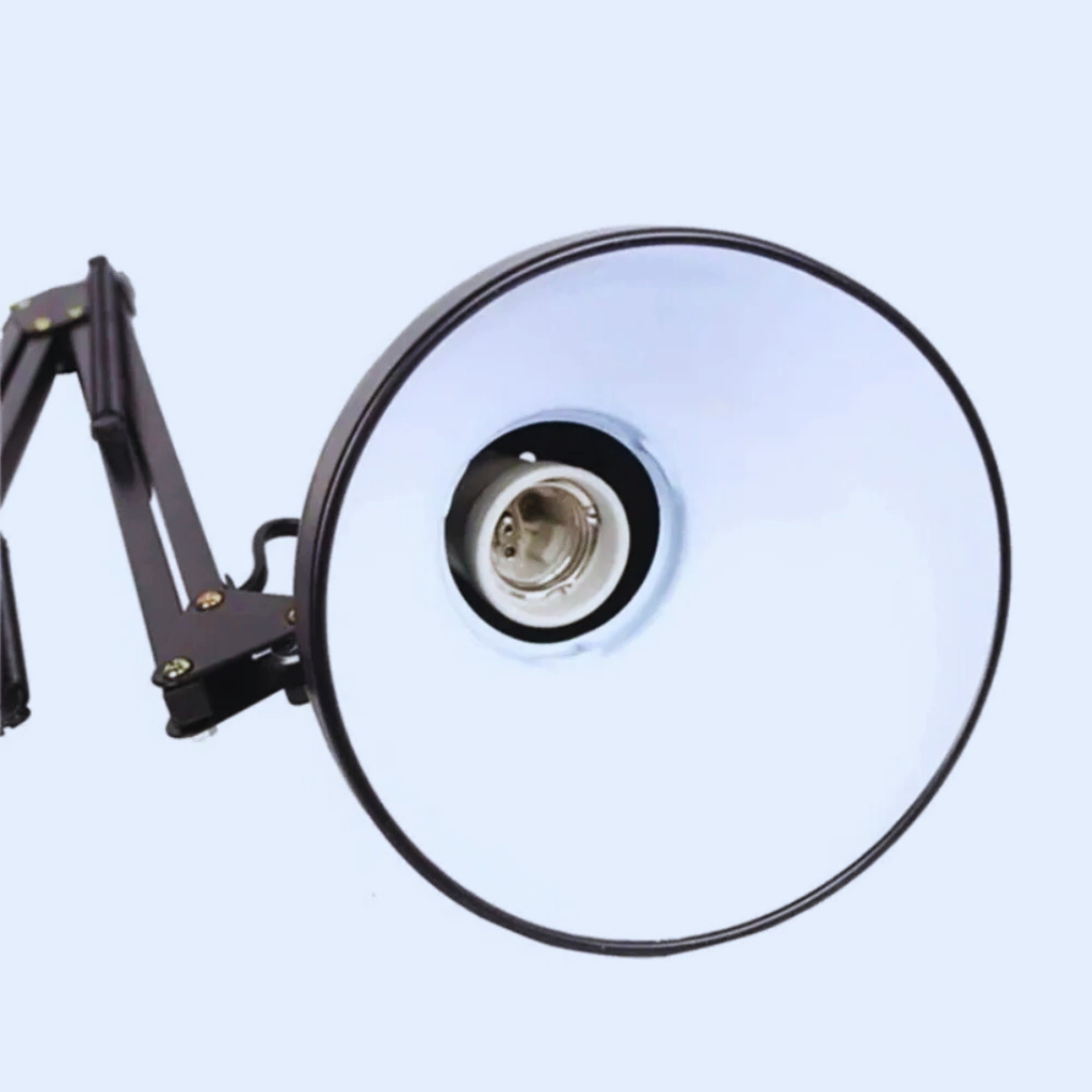 Contemporary Black Swing-Arm Table Lamp — Adjustable Lighting