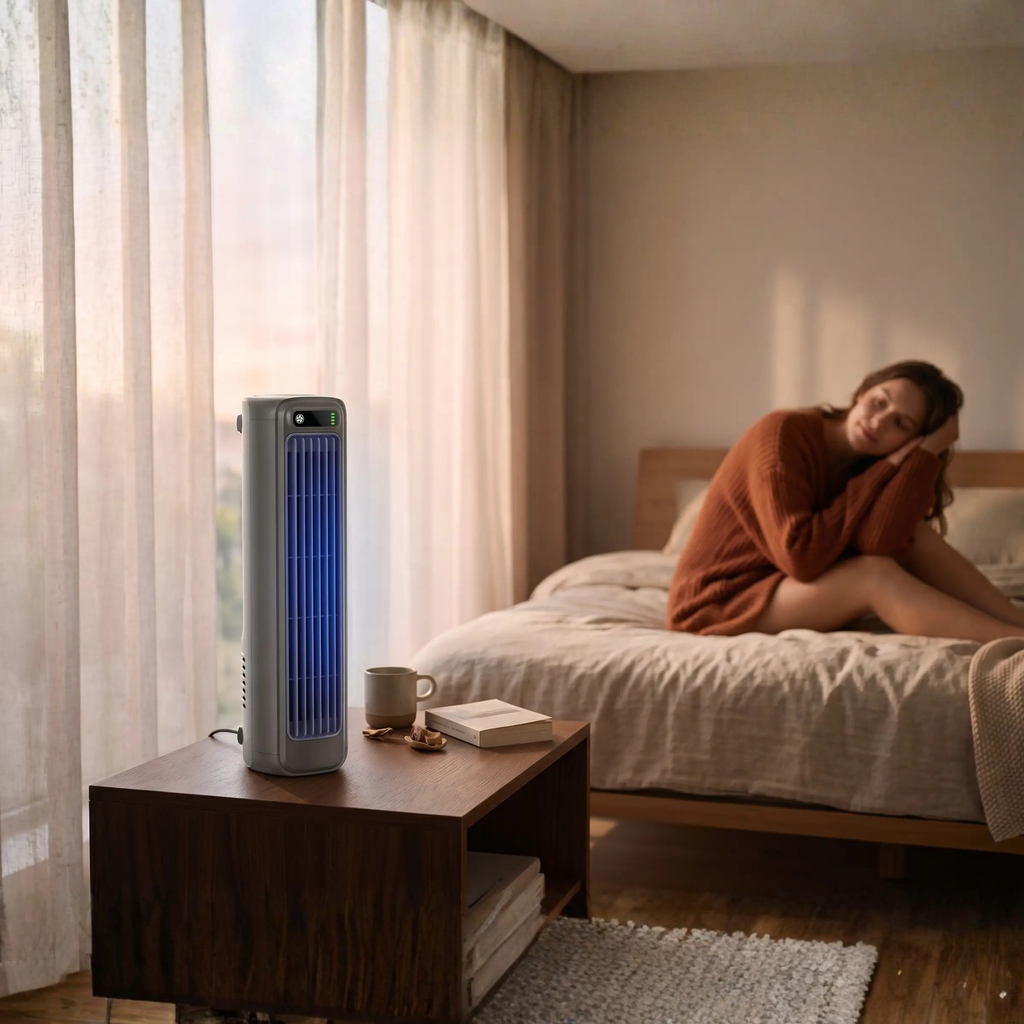Ventilador portátil inalámbrico sin aspas — Silencioso, recargable, 12 horas