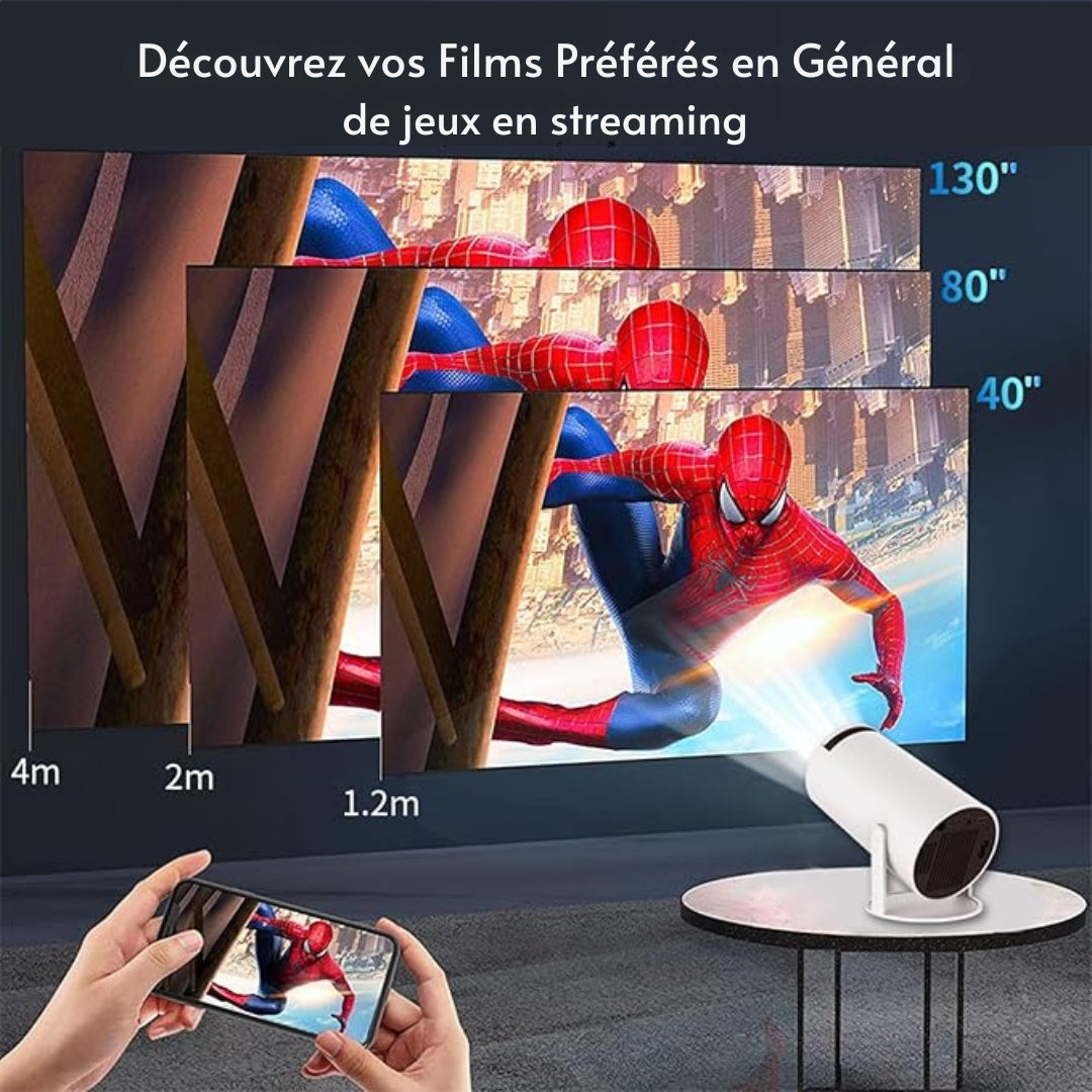 4Kスマートプロジェクター - WiFi、Bluetooth、HDMI、180°