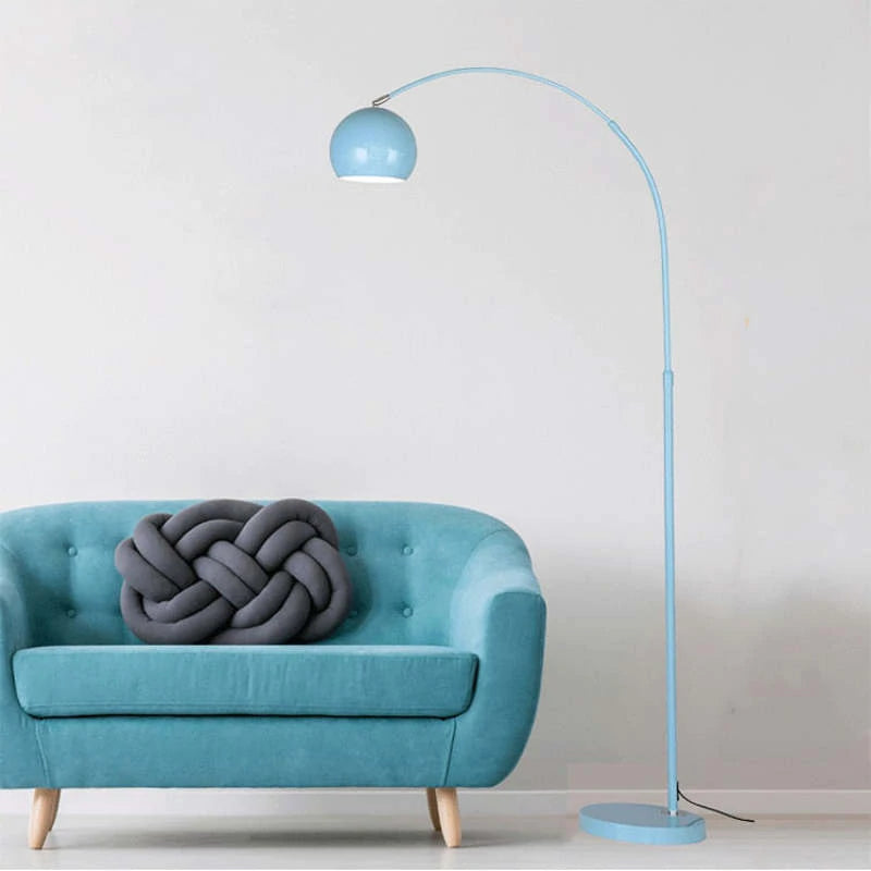 Gebogen LED-vloerlamp, dimbaar — 6 macaronkleuren