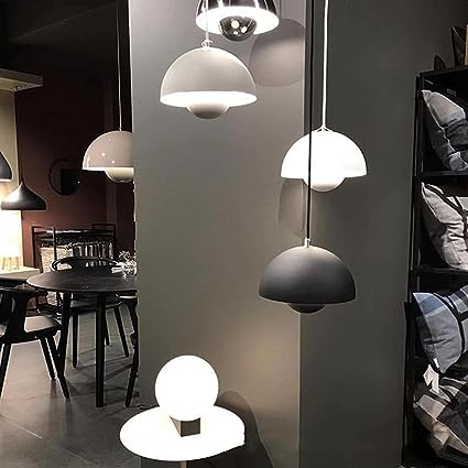 Lampă suspendată semicirculară scandinavă din metal, cu 1 bec