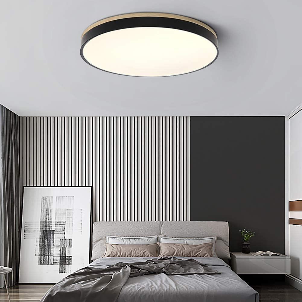 Holz-LED-Deckenleuchte aus Acryl, dimmbares warmes Licht 30-60cm