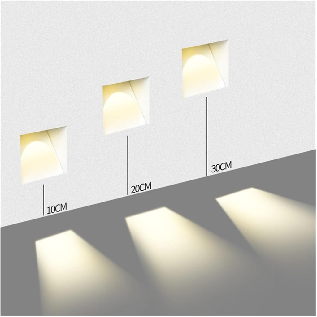 Lámpara de pared LED sin marco de 3W — Luz con sensor para escaleras, blanca