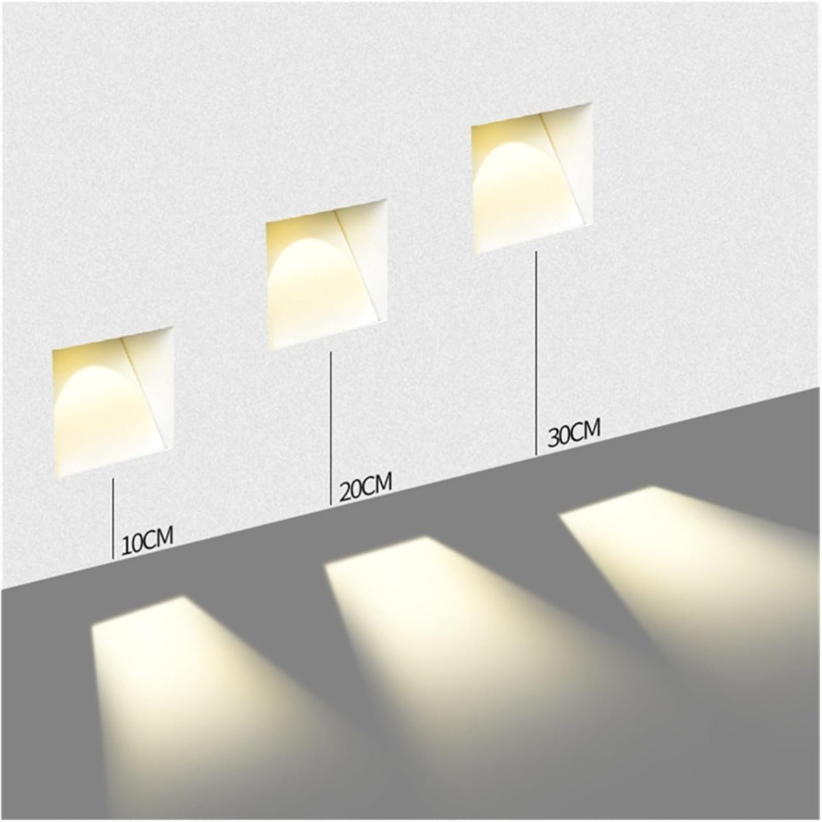 Lámpara de pared LED sin marco de 3W — Luz con sensor para escaleras, blanca