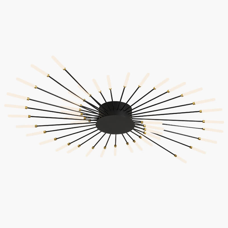 LED-Deckenleuchte aus Metall mit 20-42 Leuchten — Schwarz-Gold, dimmbar