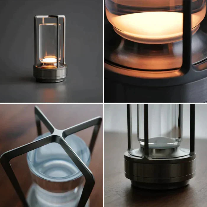 Genopladelig LED-glasbordlampe - berøringsstyring, 3-trins dæmpning