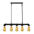Industriële steampunk-hanglamp van waterleidingbuizen, koper en ijzer, 110cm