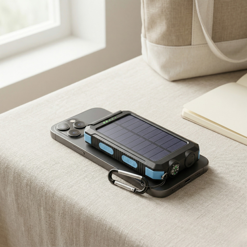 PowerMax 80000mAh nagy kapacitású napelemes töltő — Beépített LED-fény