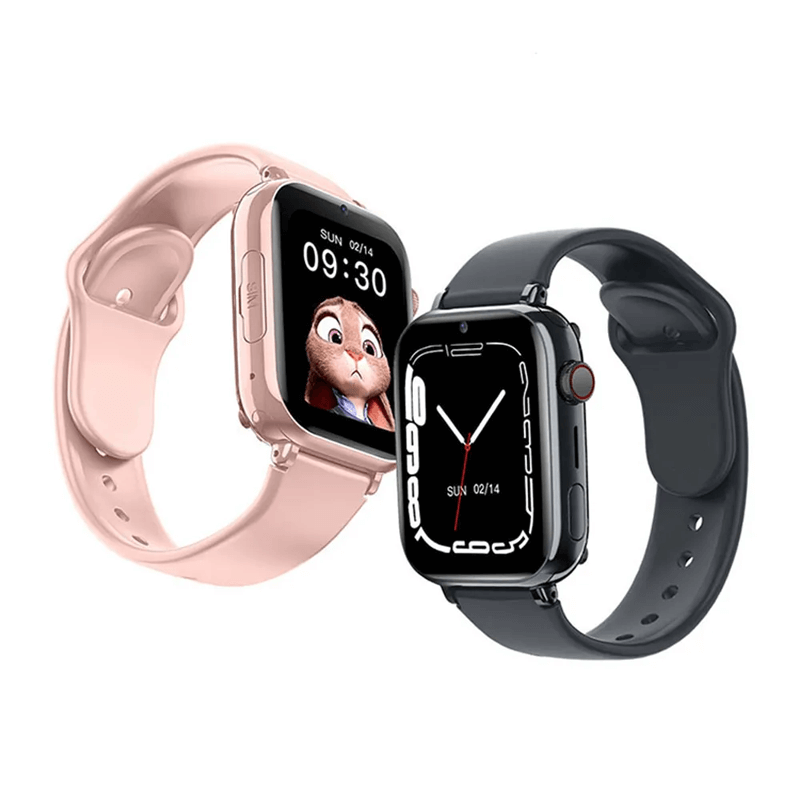 שעון חכם לילדים — שיחות וידאו 4G, מעקב GPS, ורוד, שחור ולבן