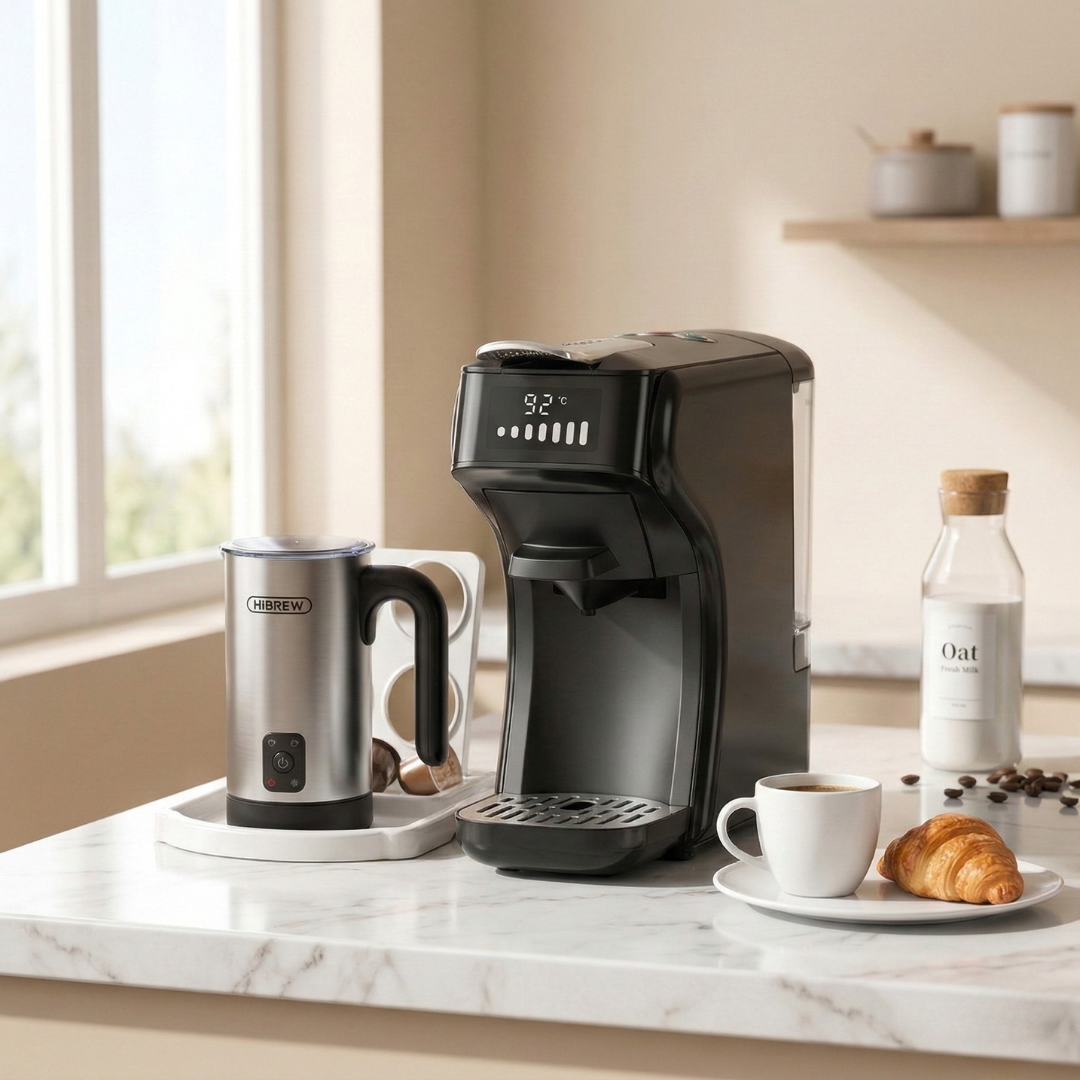 HiBREW 6-in-1-Kapselkaffeemaschine für heiße und kalte Getränke, kompatibel mit Nespresso