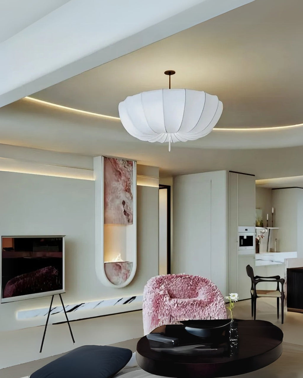 Molnformad taklampa — fransk design, mjukt sken