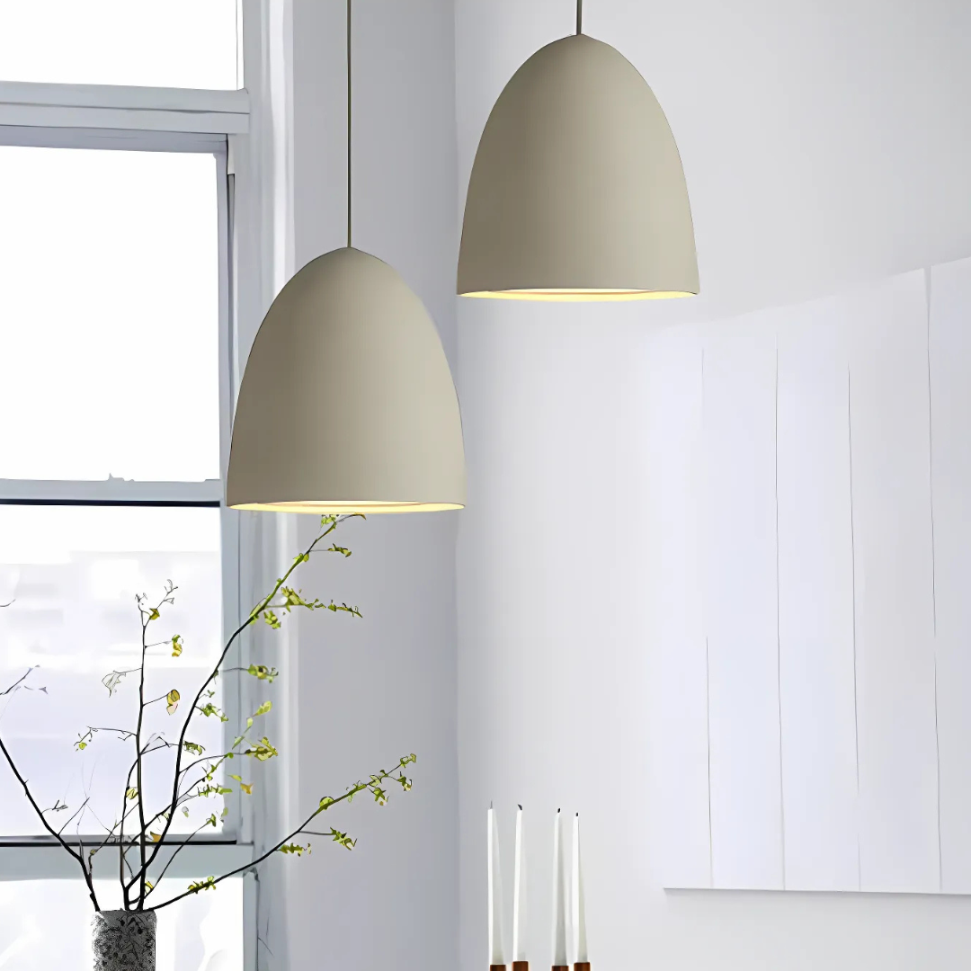NovaCrest Cement Pendant Light Series — Touch Switch, Integrated Warm White LED
