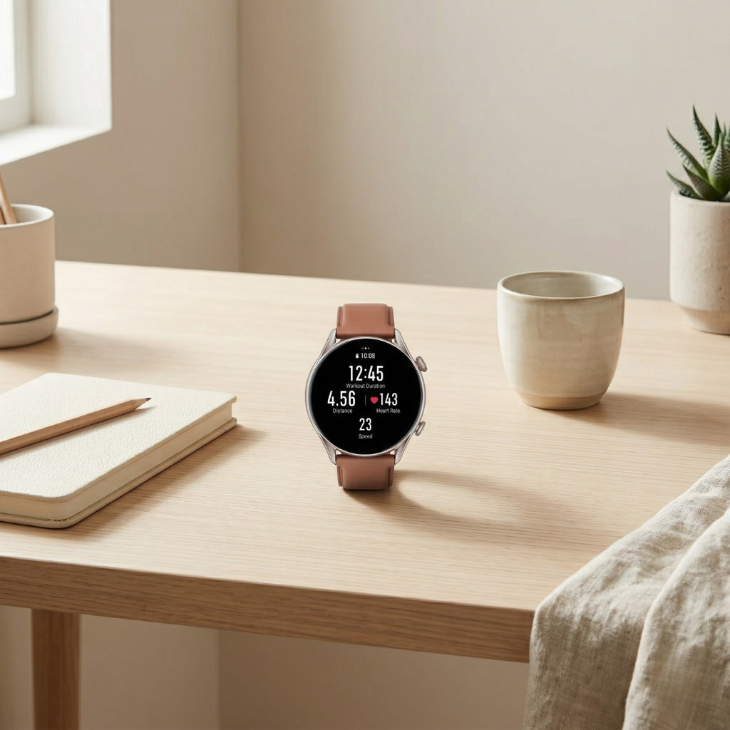 AMOLEDフィットネススマートウォッチ - 46mmディスプレイ、Bluetooth、アクティビティトラッキング、長時間バッテリー
