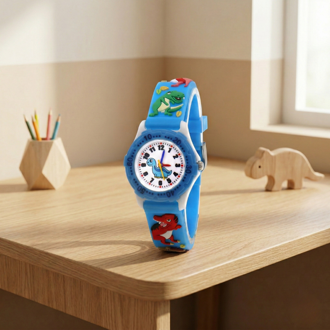 Reloj de pulsera de cuarzo con diseño de dinosaurio