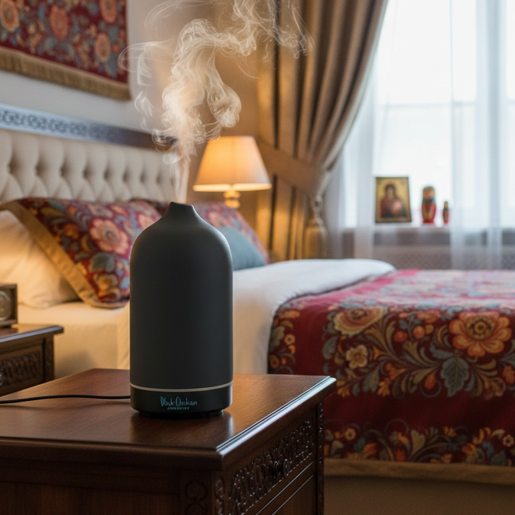 Difusor ultrasónico compacto Skypipe - niebla fría, autonomía de 3–7 horas, luz nocturna integrada