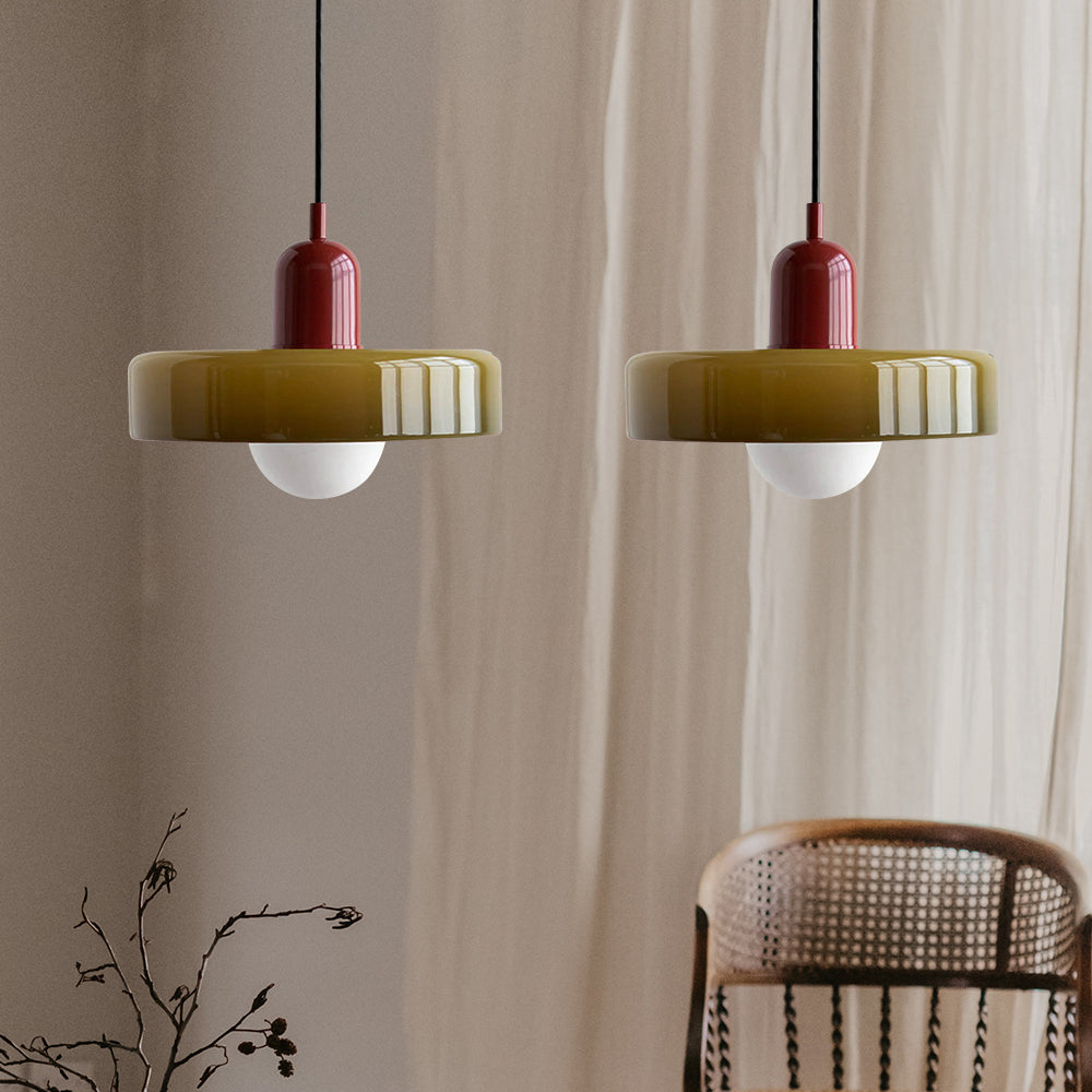 Luccon-pendellampe med dobbeltglas, G9, 35 cm