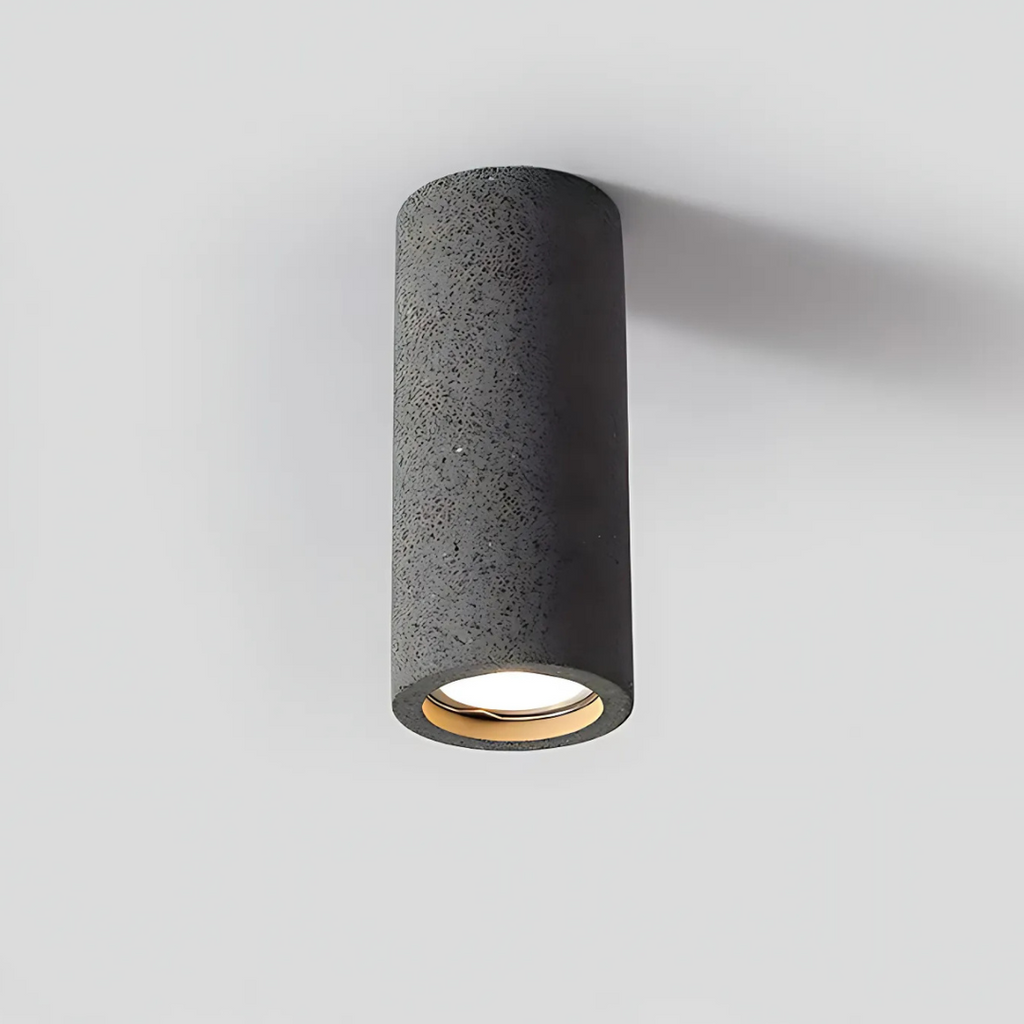 NovaStone Ceiling Lamp Collection — Authentic Stone Detail, Brushed Metal Finish