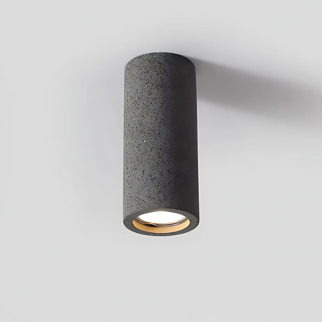NovaStone Ceiling Lamp Collection — Authentic Stone Detail, Brushed Metal Finish