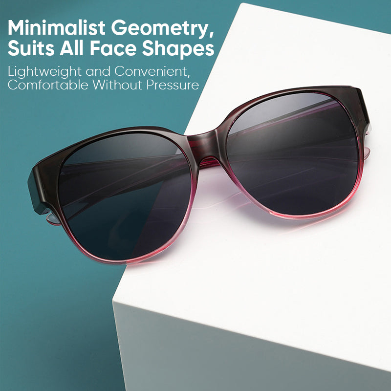Polarisierte UV400-Cat-Eye-Sonnenbrille zum Aufstecken über Brillen