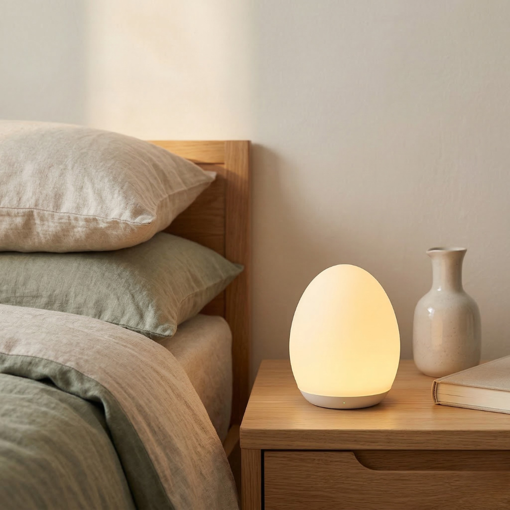 Compact Egg-Shaped Rechargeable LED Night Light — Soft Glow Bedside Lamp